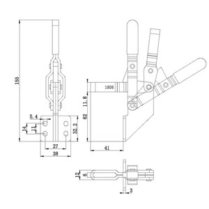 Вертикальный зажим усилие 120кг UMC-1606