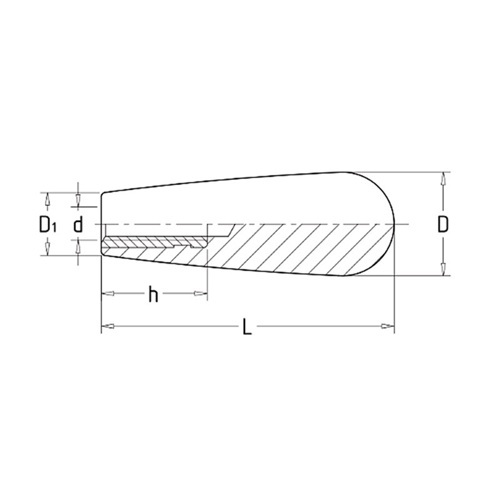 Ручка каплевидная HL 112316910 M10x69