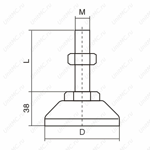 Опора винтовая регулируемая 400202 80xM16x150